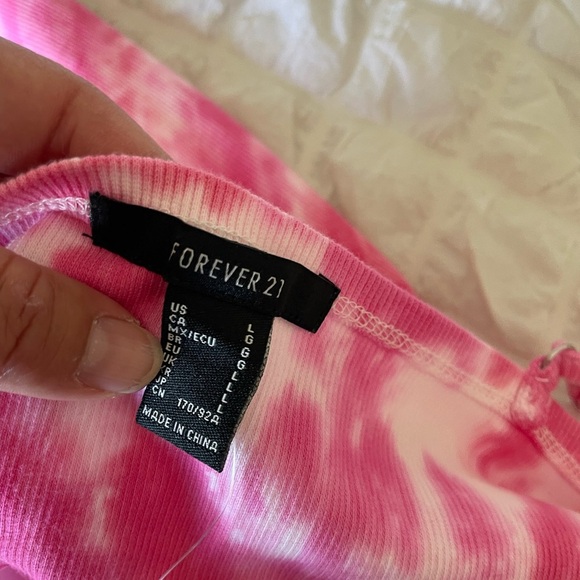 Forever 21 Pink Tie-Dye Ribbed Babydoll Mini Dress - Picture 6 of 8